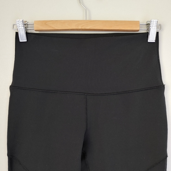 Ivivva Lululemon Rhythmic Tights Leggings High Low Mesh Size 14 Black - Picture 8 of 15